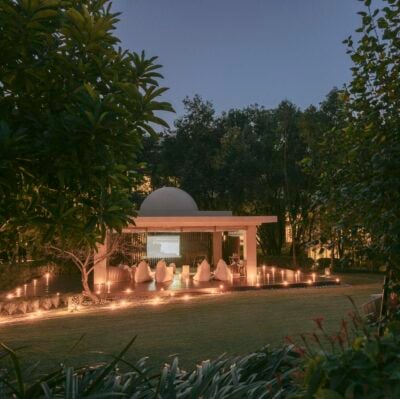 The outdoor cinema at Six Senses Vana in India