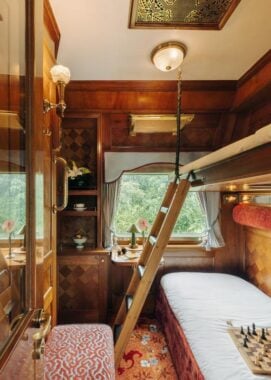 Bedroom on the Belmond Eastern and Oriental Express