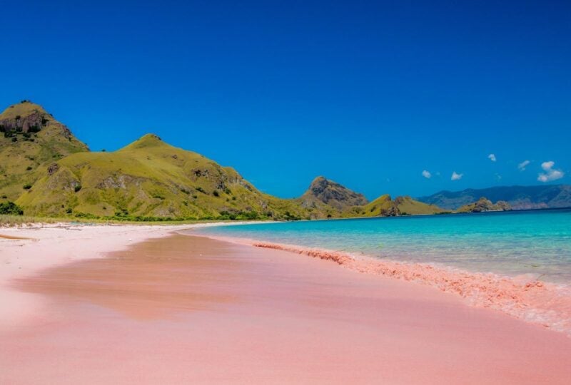 Pink beach in Indonesia