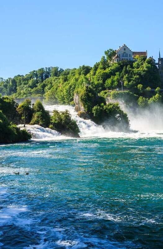 view of the Rhine Falls in Switzerland