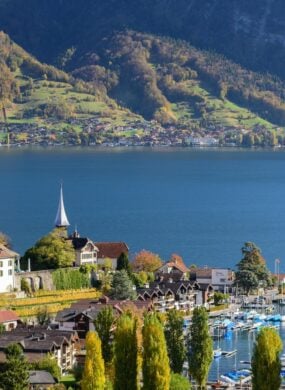 Views of Lake Thun in Switzerland