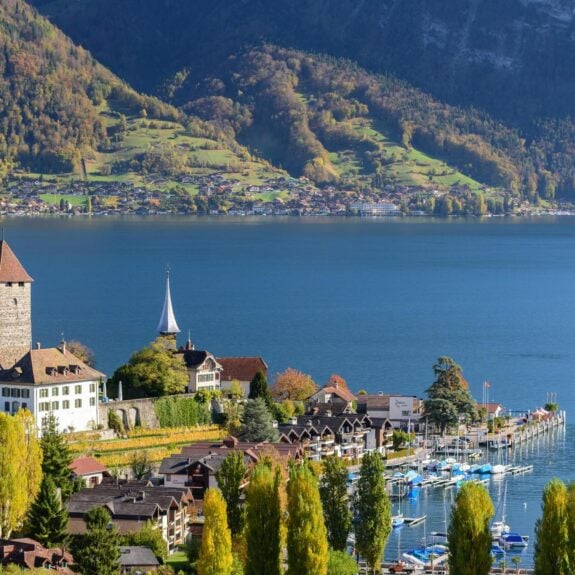 Views of Lake Thun in Switzerland