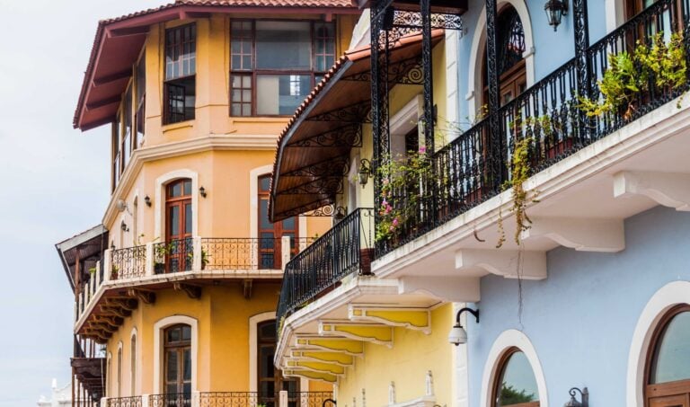 Colonial buildings in Casco Viejo (Old Town) of Panama City