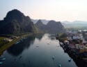 A river running through Dong Hoi in Vietnam