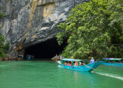 Entrance of Phong Nha Cave in Phong Nha-Ke Bang National Park, a UNESCO World Heritage Site in Vietnam