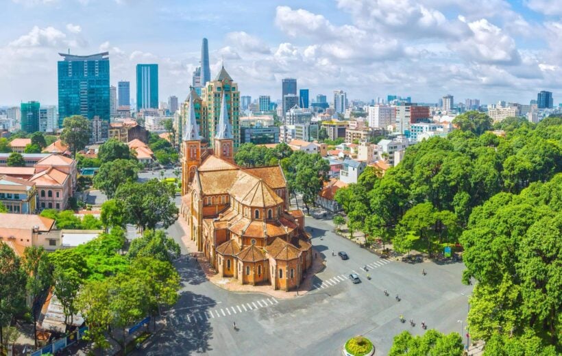 A view of Notre Dame Cathedral in Ho Chi Minh City / Saigon, Vietnam