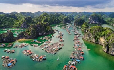 Floating fishing village near Lan Ha Bay, Vietnam