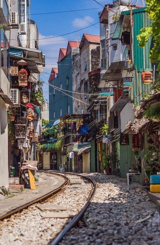 Train street in Hanoi, Vietnam