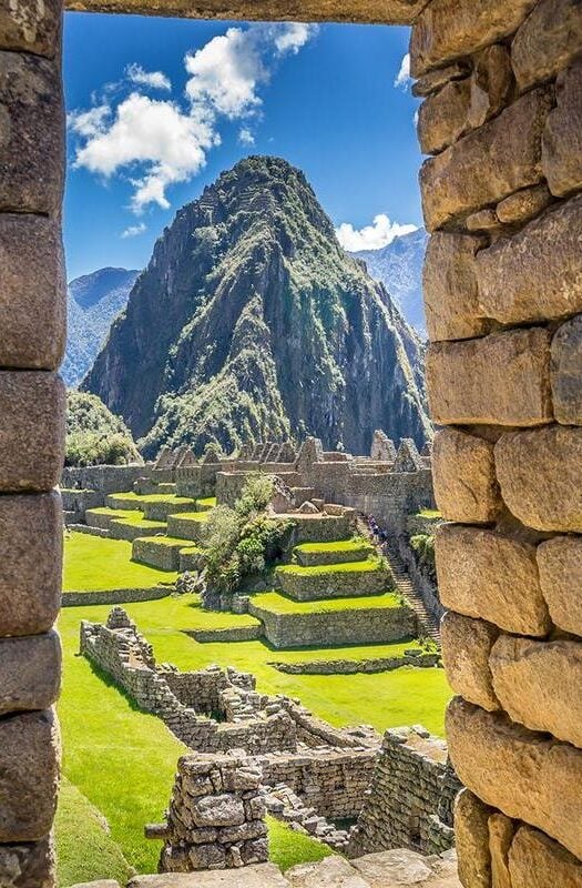 The Inca ruins of Machu Picchu in Peru