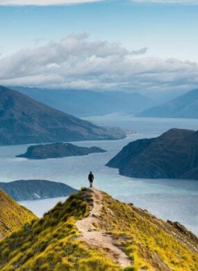 Roys peak mountain hike in Wanaka New Zealand.