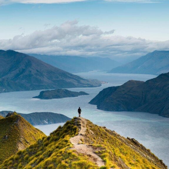 Roys peak mountain hike in Wanaka New Zealand.