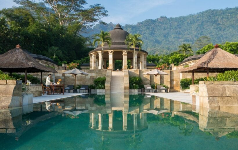 Outdoor pool at Amanjiwo, Java, Indonesia