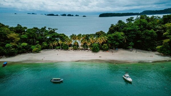 Aerial view of a beach in Gulf of Chiriqui, Panama