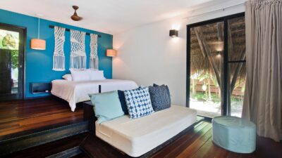 A bedroom at Isla Palenque, Chiriquí, Panama