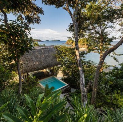 Shaded casita at Islas Secas private island resort, Panama