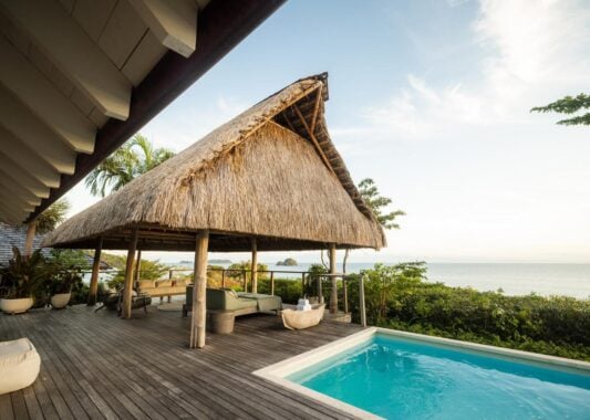 Poolside casita at Islas Secas private island resort, Panama