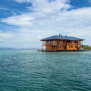 Floating villa over the ocean at Sweet Bocas resort, Panama