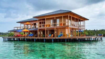 Main overwater villa at Sweet Bocas private island resort, Panama