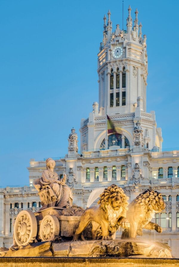 Cibeles Fountain located downtown Madrid, Spain