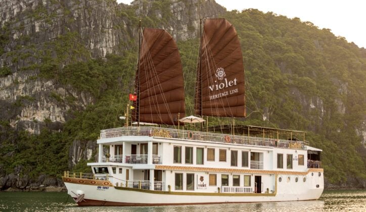 The Violet sailing along Halong Bay, Vietnam