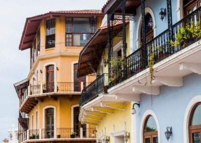 Colonial buildings in Casco Viejo (Old Town) of Panama City