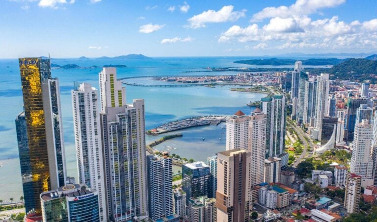 Skyscrapers by the sea in Panama City