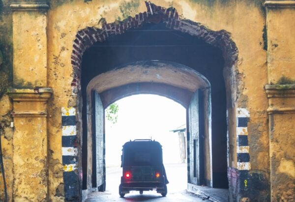 Old Gate in Galle Dutch fort. Archway in the Maritime Museum building.