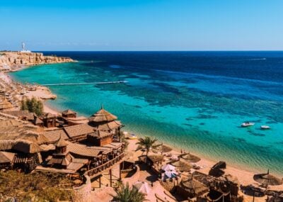 A beach and reef in Sharm El Sheikh, Egypt