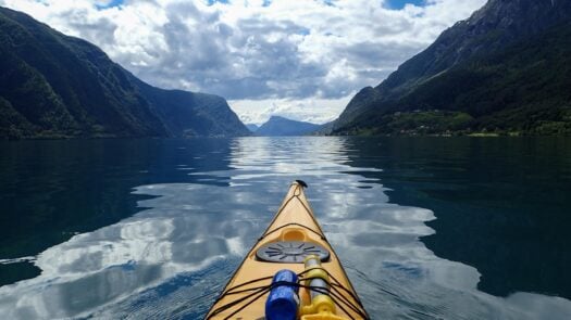 Kayaking in Norwegian fjords