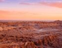 sunset over Valle de la Luna in the Atacama Desert, Chile