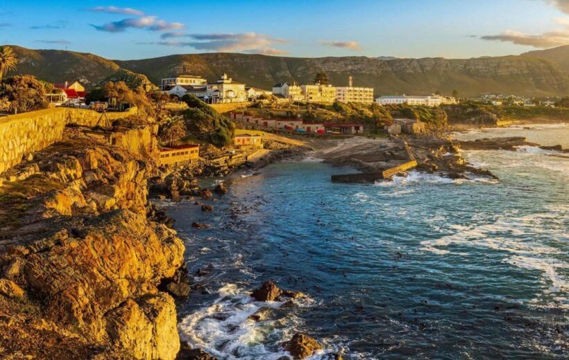 A view of the Hermanus coastline on South Africa's Whale Coast