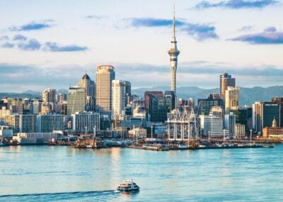 Auckland's skyline at dawn