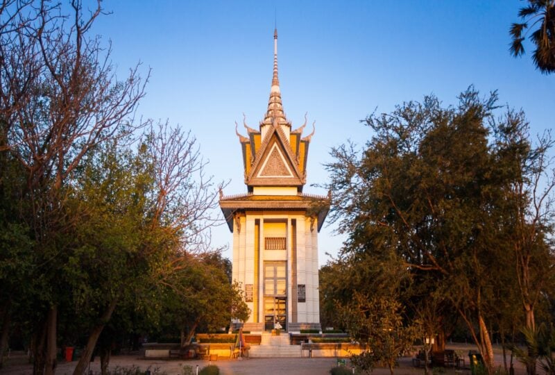 Skull Pagoda at The Killing Fields of Choeung Ek in Phnom Penh, Cambodia