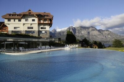 The outdoor swimming pool at Llao Llao Resort, Argentina