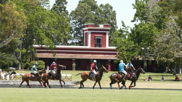 A polo match in front of La Bamba estancia, Argentina