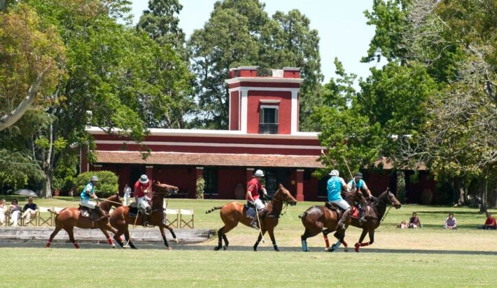 A polo match in front of La Bamba estancia, Argentina