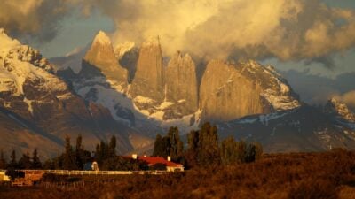 Estancia Cerro Guido with Torres del Paine in the background