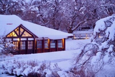 Estancia Cerro Guido, Chile covered in snow