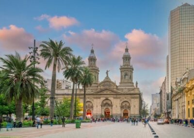 The historic Plaza de Armas square in Santiago de Chile