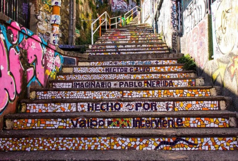 Decorative stairs in valparaiso - Chile