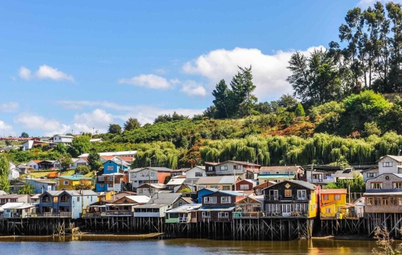 Houses on wooden columns, Chiloe Island, Chile