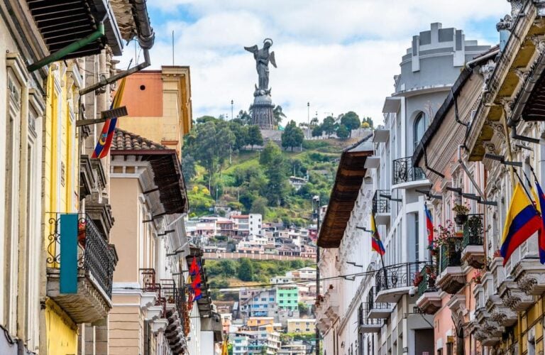 Street view of Quito Old Town, Ecuador