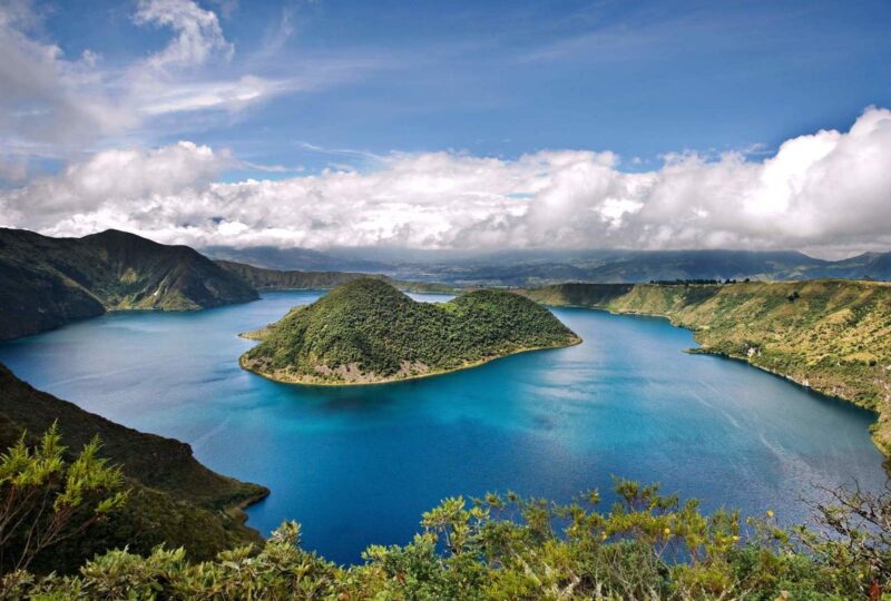 Cuicocha caldera and lake in Ecuador South America