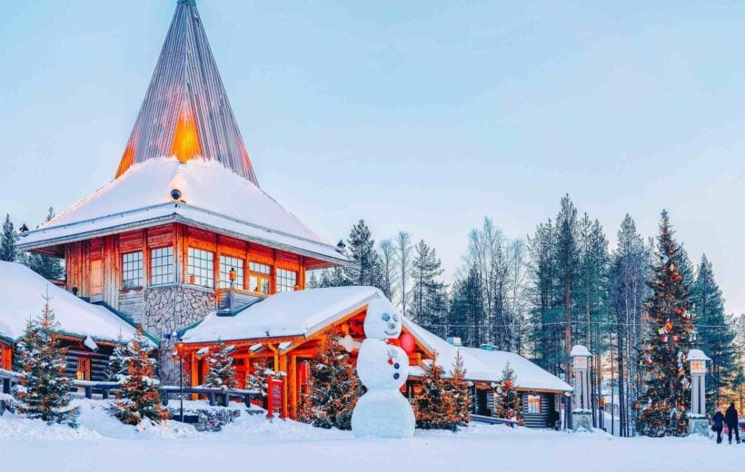 Snowman in Santa Claus Village in Rovaniemi, Finnish Lapland