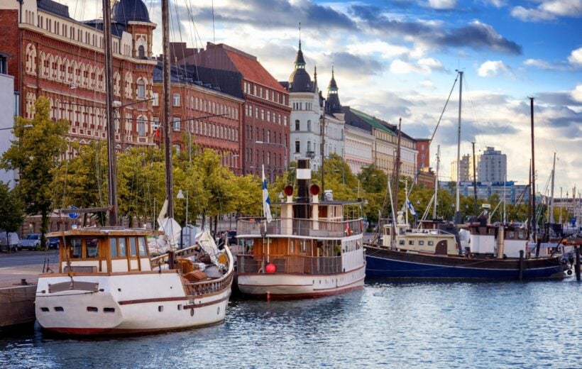 Boats in the harbour at Helsinki, Finland