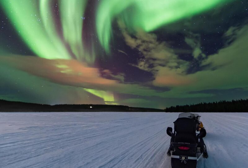 Seeing the Aurora while on a snowmobile