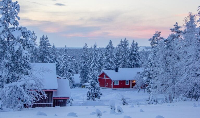 Winter landscape in Finnish Lapland