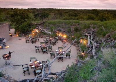 Outdoor dining in Sabi Sabi Earth Lodge, Sabi Sands