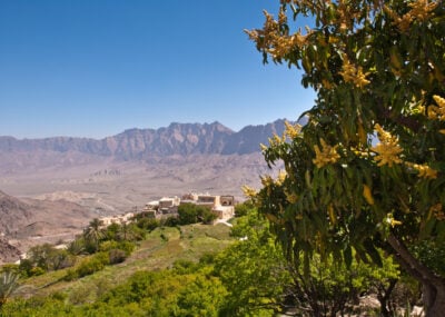 Jebel Akhdar with mountains in the background, Oman