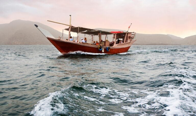 An Arabian Dhow sailing near Muscat, Oman